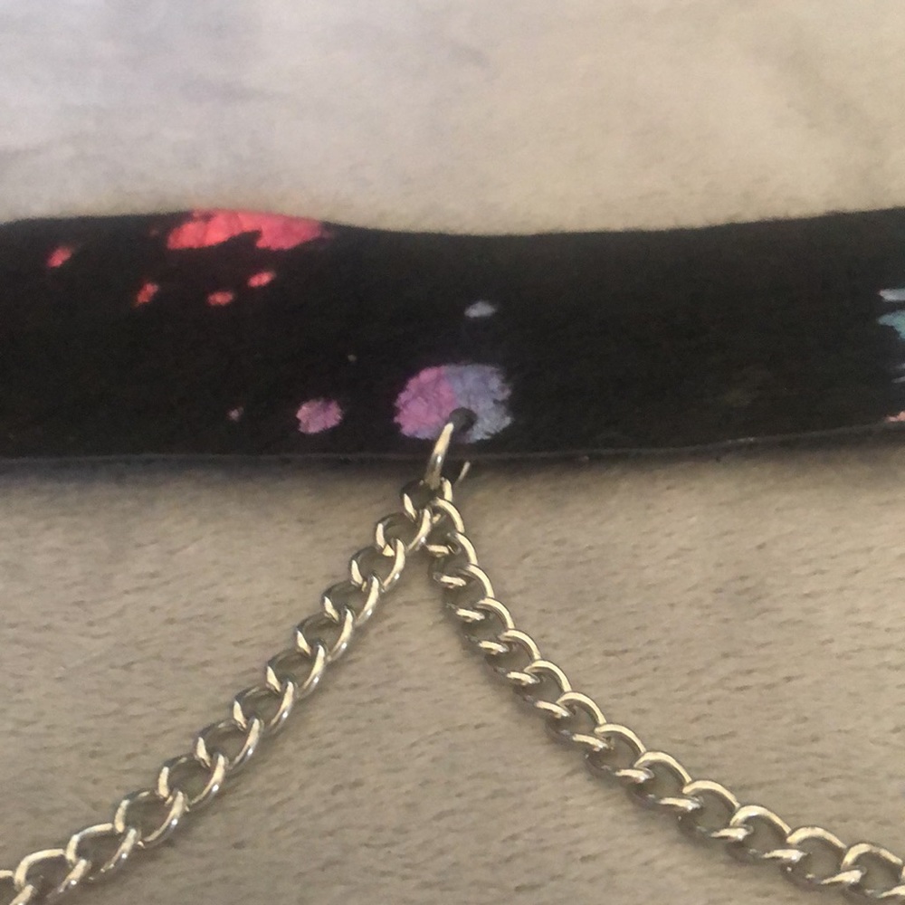 Leather dark rainbow choker - Picture 8 of 8